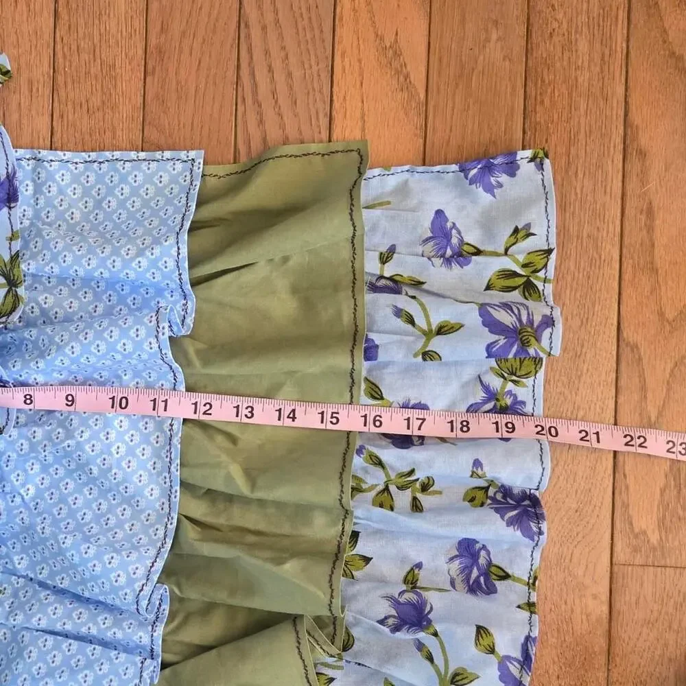 Handmade ruffle tiered half apron